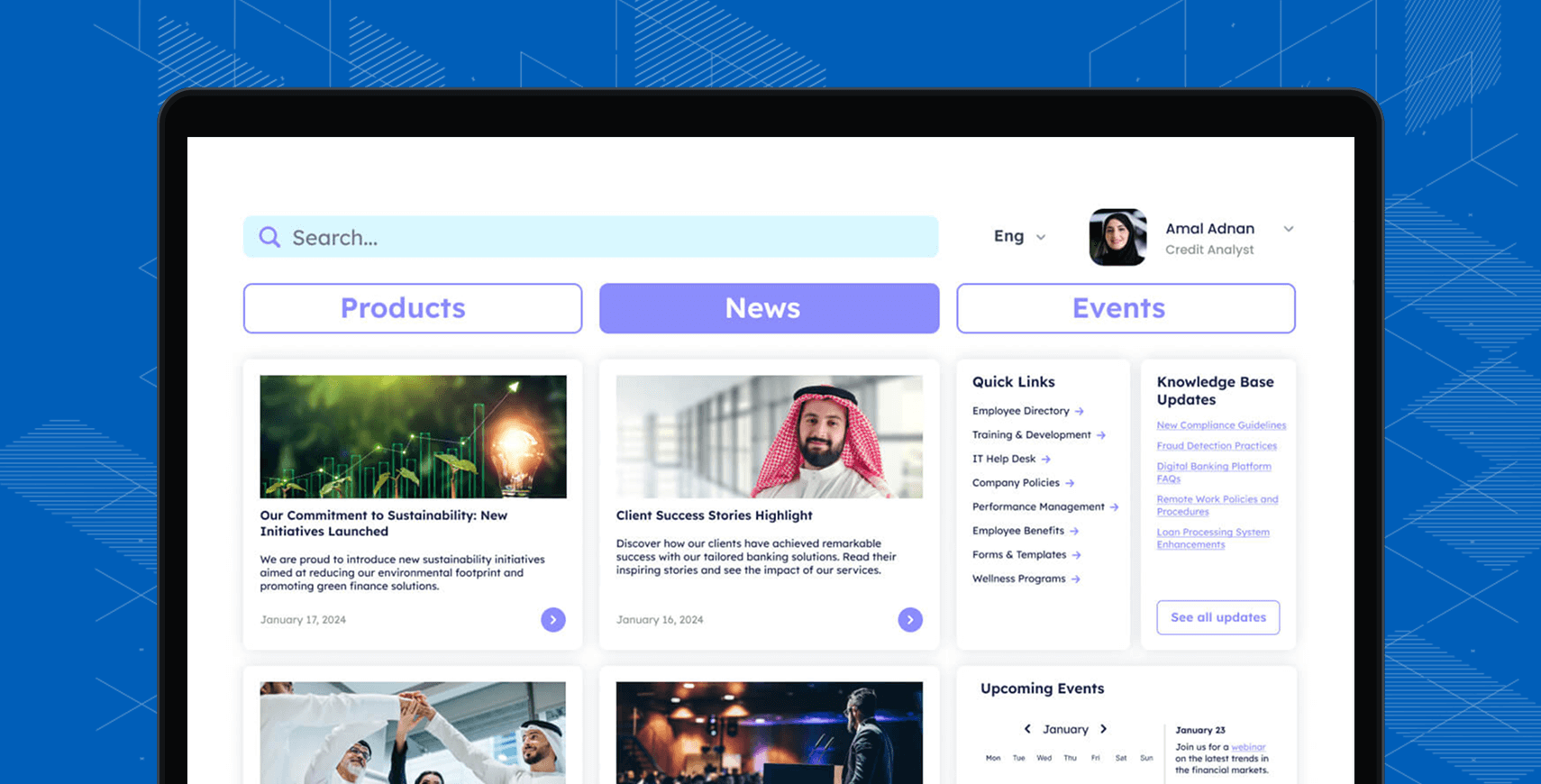 Project collaboration portal with tasks, files, timelines, and team updates.
