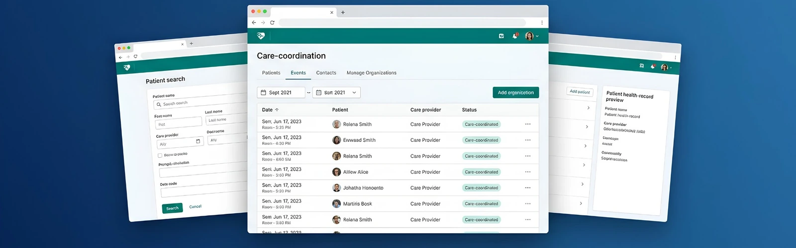 A Care Team Coordination Web App for 120+ Care Providers
