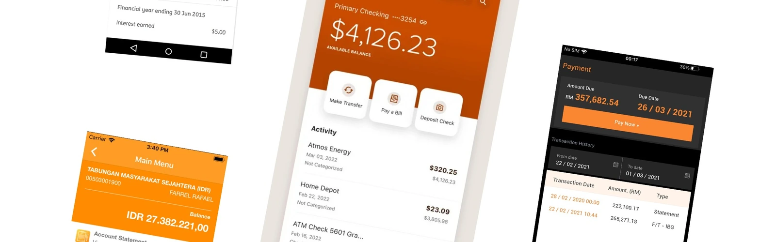 Mobile banking apps for iOS and Android